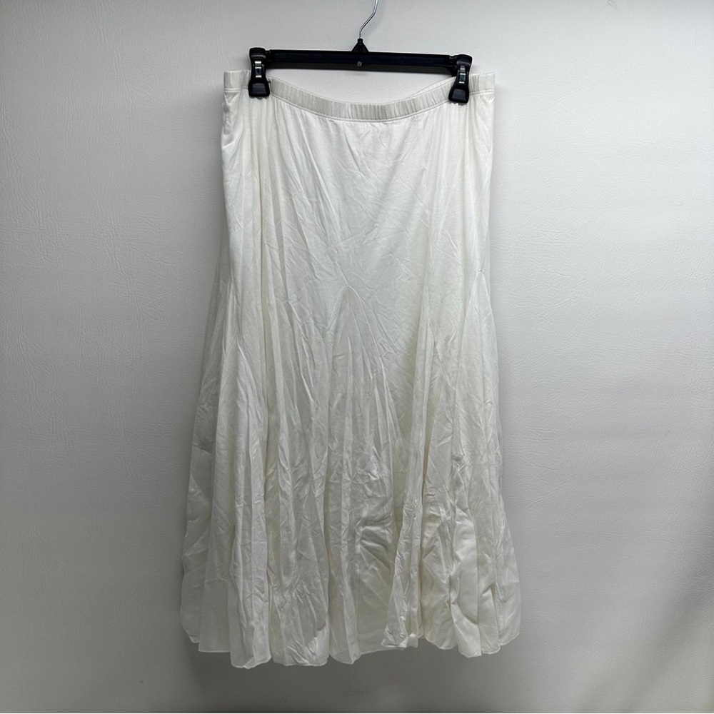 PERUVIAN CONNECTION WOMENS LONG SKIRT OPEN SIDE LEG Elegant White Skirt L